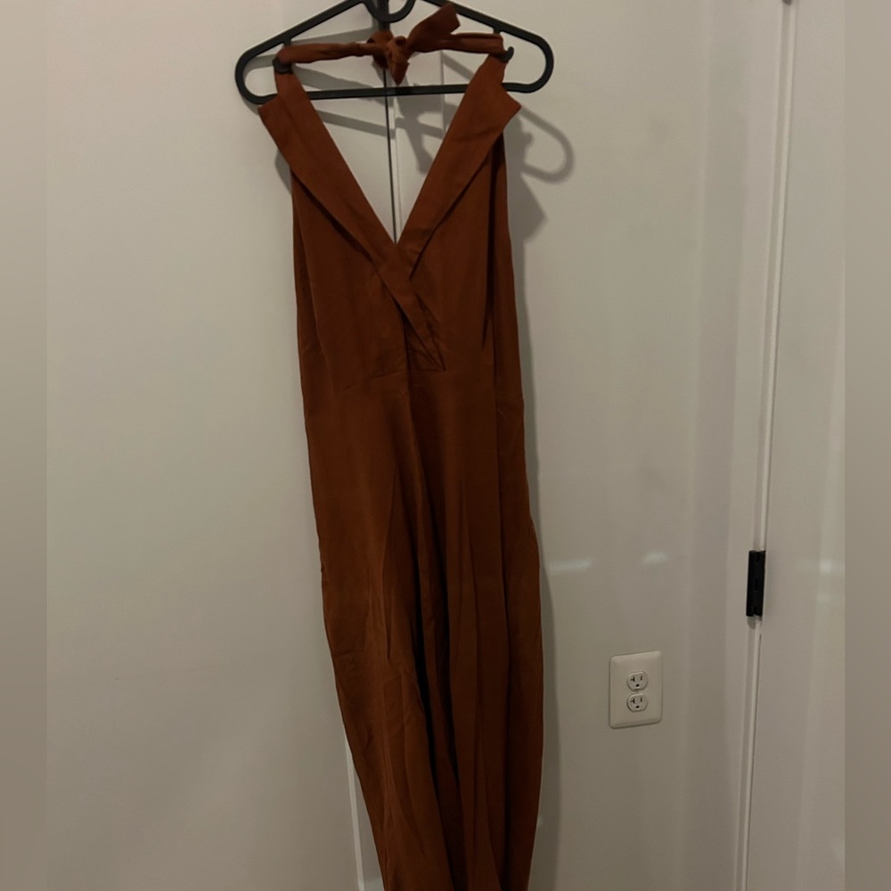 Dissh- Ezra tobacco linen midi dress size 12